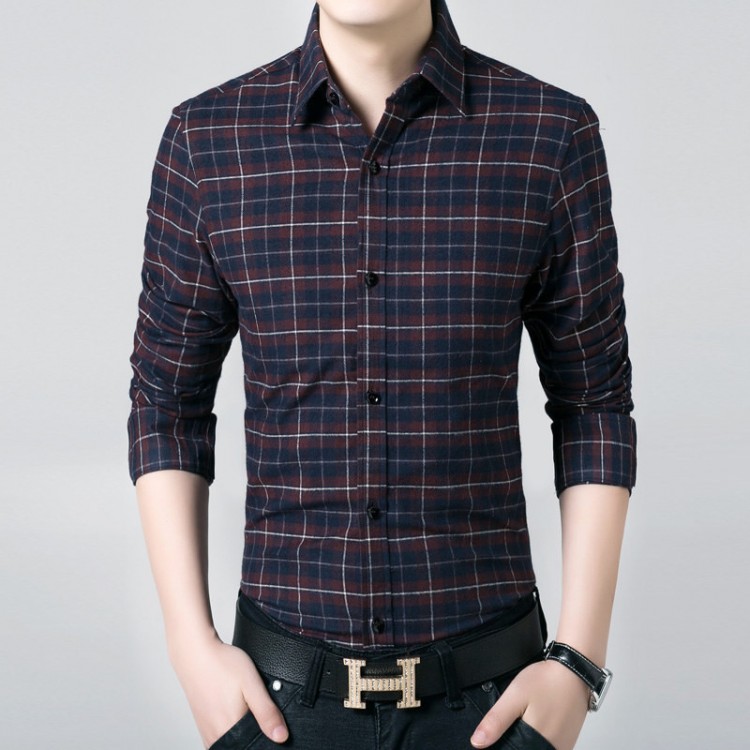 Plaid slim fit shirt